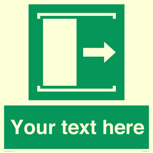 Custom sign safe condition Door slides right to open